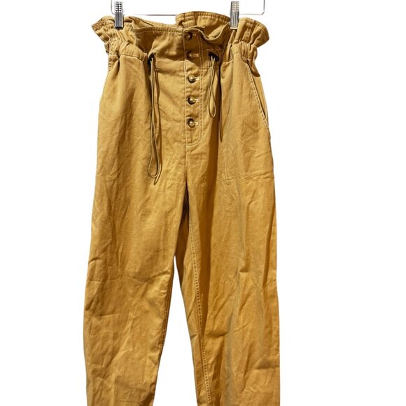 Urban Outfitters Terra High Rise Paperbag Waist Pants – Size Small (Khaki Tan) - Picture 2 of 5